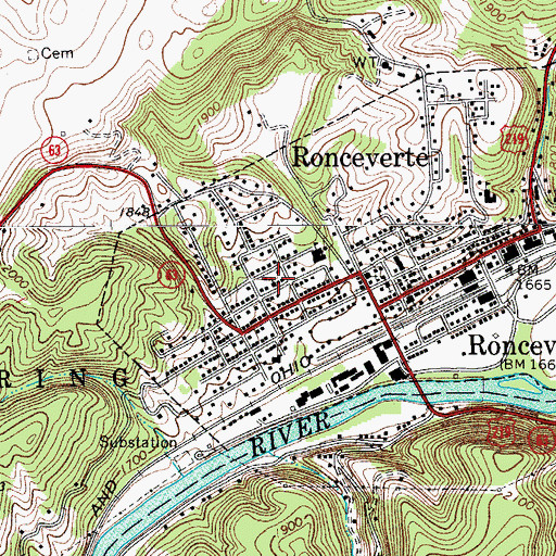 Topographic Map of First Church of God, WV