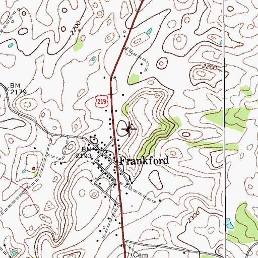 Topographic Map of Frankford Elementary School (historical), WV