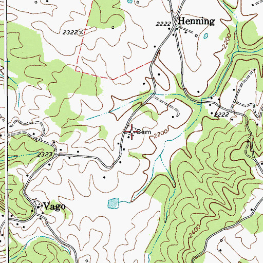 Topographic Map of Henning Church of God, WV