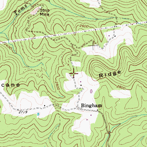 Topographic Map of Hurricane Ridge School (historical), WV