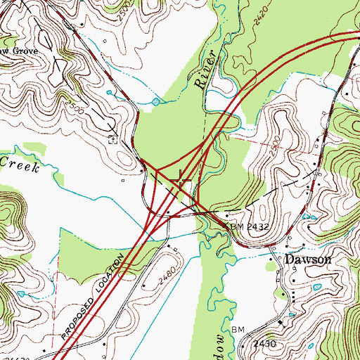 Topographic Map of Interchange 150, WV