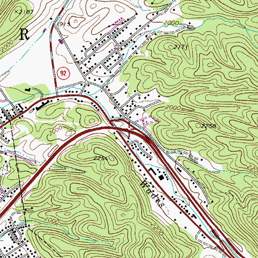 Topographic Map of Interchange 181, WV