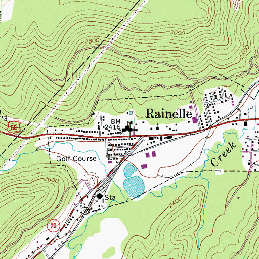 Topographic Map of Rainelle Elementary-Junior High School (historical), WV