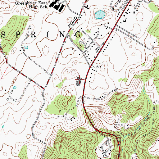 Topographic Map of Red Oaks Shopping Center, WV