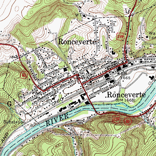 Topographic Map of Saint Catherine of Siena Catholic Church, WV