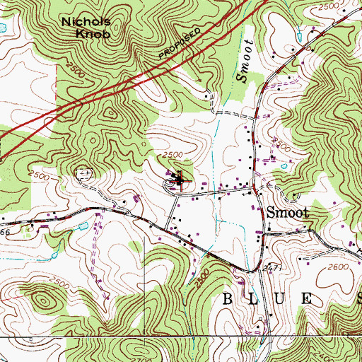 Topographic Map of Smoot Elementary-Junior High School (historical), WV