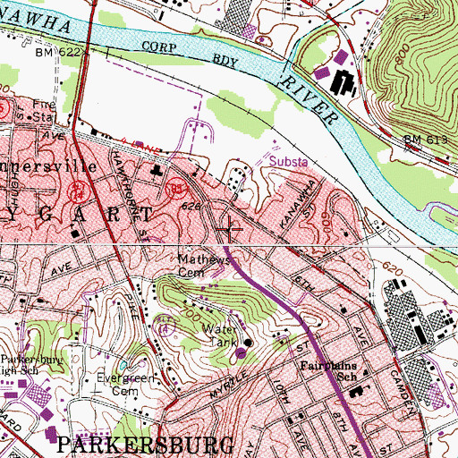 Topographic Map of Apostolic Gospel Temple, WV