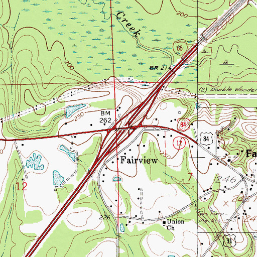 Topographic Map of Exit 93, AL