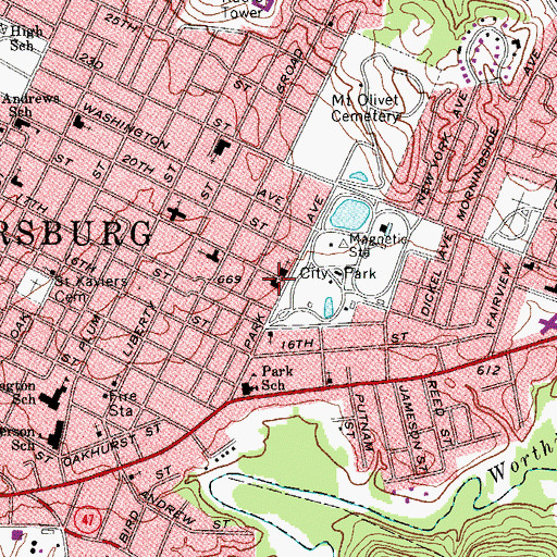 Topographic Map of Baptist Temple, WV