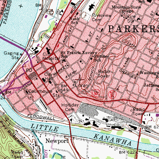 Topographic Map of Bethel African Methodist Episcopal Church, WV