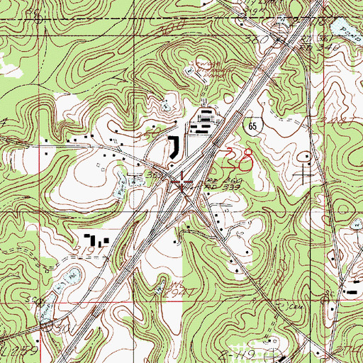 Topographic Map of Exit 96, AL
