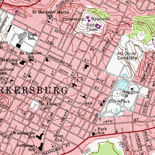Topographic Map of Bnai Israel Snagogue, WV