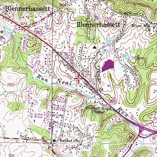 Topographic Map of Broadmoor Addition, WV