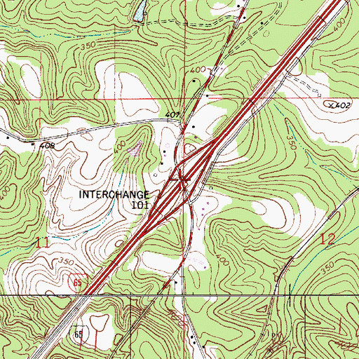 Topographic Map of Exit 101, AL