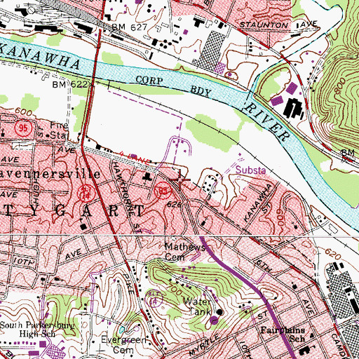 Topographic Map of Camden Temple, WV
