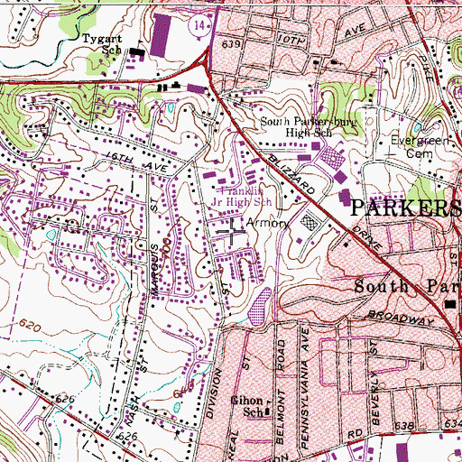 Topographic Map of Crestview Park, WV