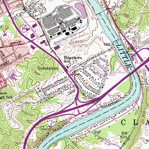 Topographic Map of Edgelawn United Methodist Church, WV