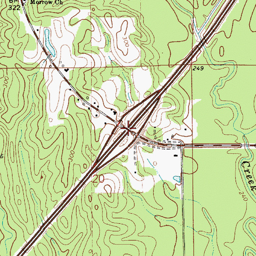 Topographic Map of Exit 114, AL