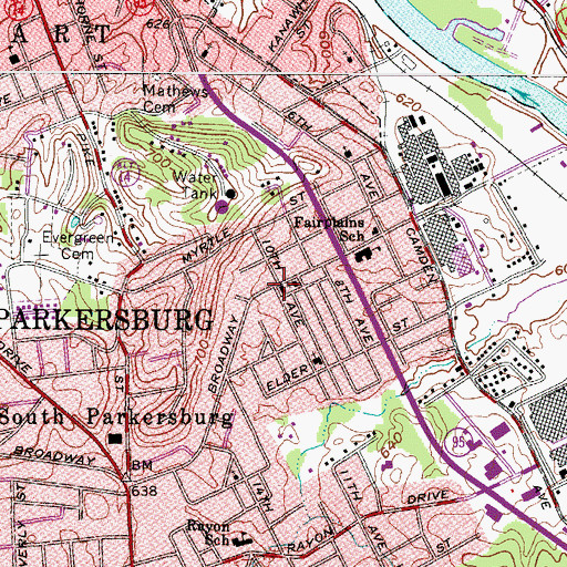 Topographic Map of Faith Tabernacle, WV