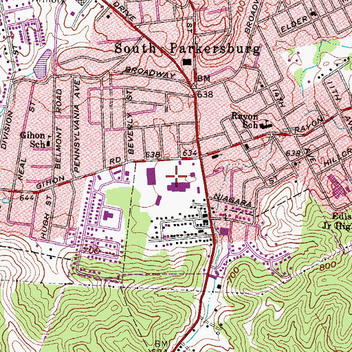 Topographic Map of Gihon Village Shopping Center, WV