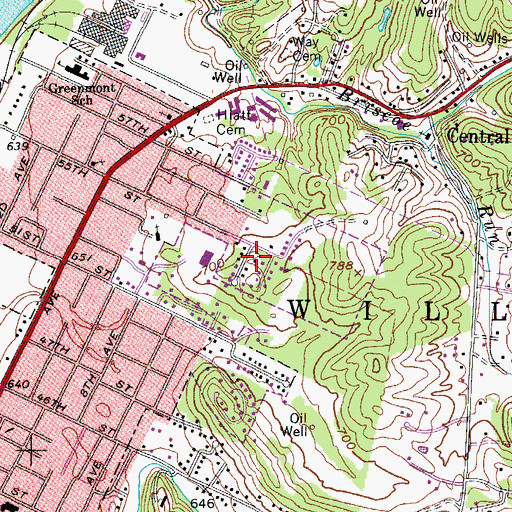 Topographic Map of Glenbrook, WV