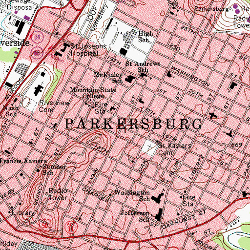 Topographic Map of Kingdom Hall of Jehovahs Witnesses (historical), WV