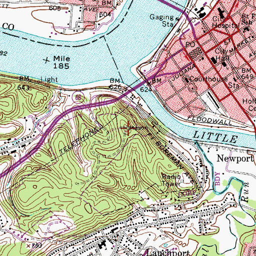 Topographic Map of Mount Logan, WV