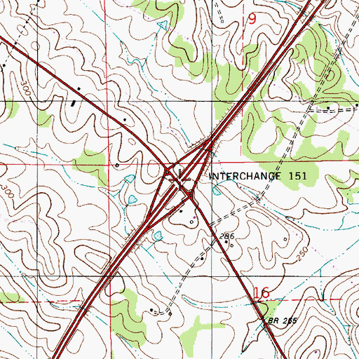 Topographic Map of Interchange 151, AL