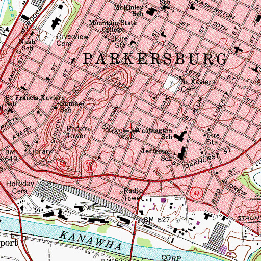 Topographic Map of Memorial Church of the Good Shepherd, WV