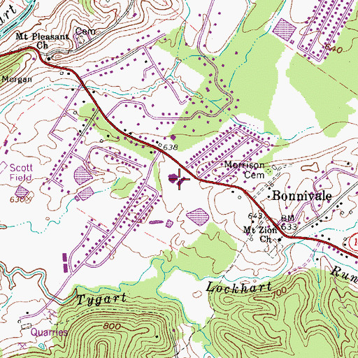 Topographic Map of Mineral Wells Elementary School, WV