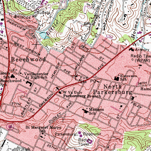 Topographic Map of North End Church of Christ, WV