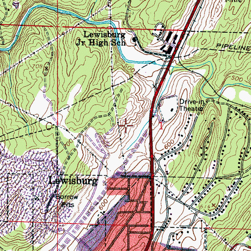 Topographic Map of Interchange 266, AL