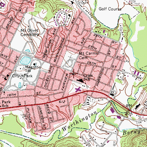 Topographic Map of Parkview United Methodist Church, WV