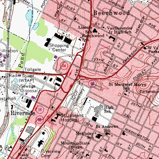 Topographic Map of Reorganized Church of Jesus Christ of Latter Day Saints, WV