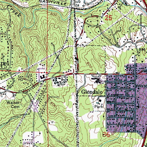 Topographic Map of Interchange 267, AL