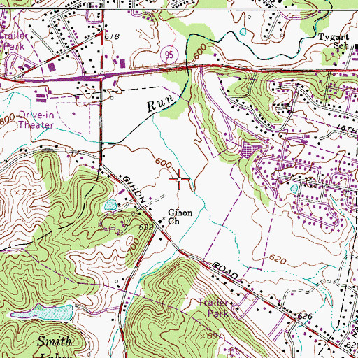 Topographic Map of South Hills Golf Club, WV