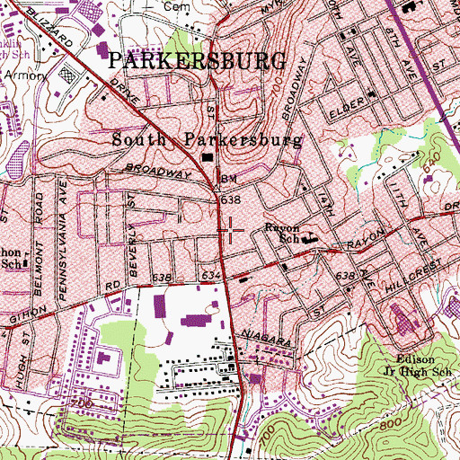 Topographic Map of Southgate Shopping Center, WV