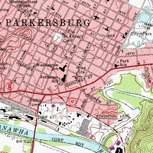 Topographic Map of Stephenson Memorial United Methodist Church, WV