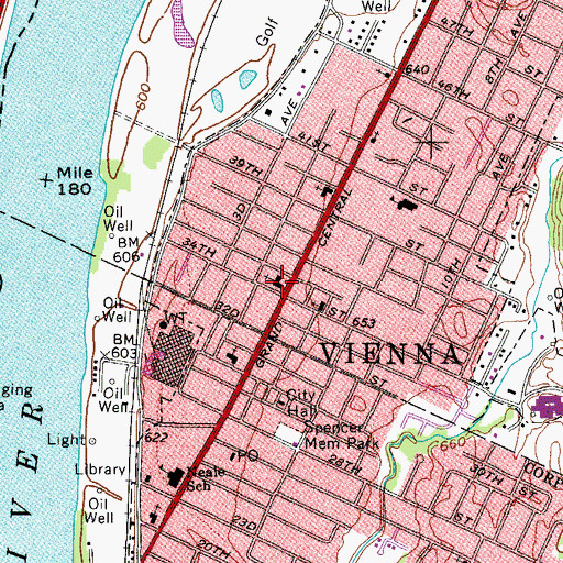 Topographic Map of Vienna Baptist Church, WV