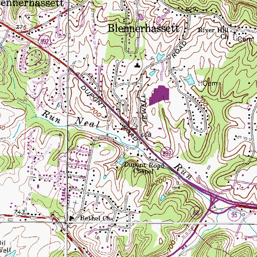 Topographic Map of Wellsley, WV
