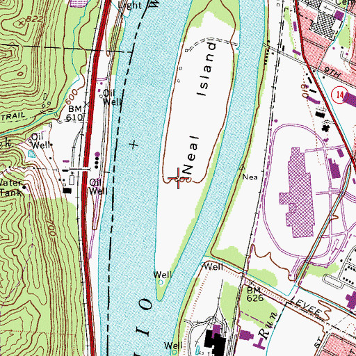 Topographic Map of West Virginia Masonic Home, WV