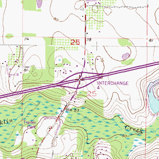 Topographic Map of Interchange 4, AL