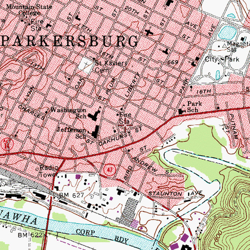 Topographic Map of Zion Baptist Church, WV