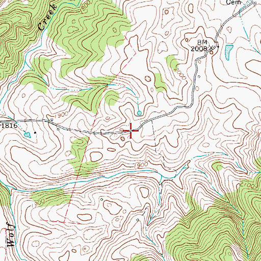 Topographic Map of Ash Hill School (historical), WV