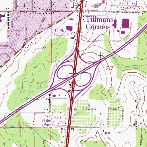 Topographic Map of Interchange 15, AL