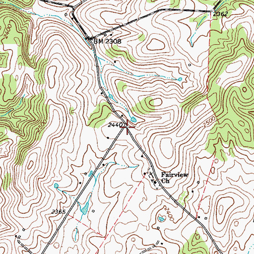 Topographic Map of Central Church (historical), WV