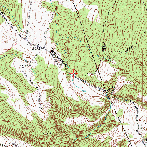 Topographic Map of Chestnut Grove School (historical), WV