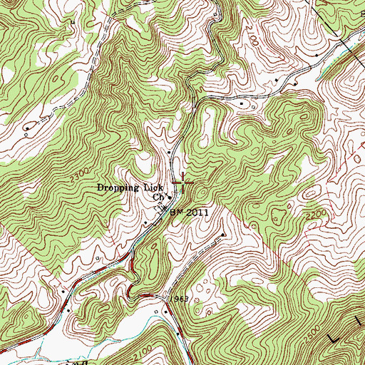 Topographic Map of Dropping Lick School (historical), WV