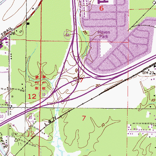 Topographic Map of Interchange 20, AL