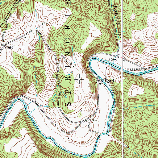 Topographic Map of Glenwood School (historical), WV